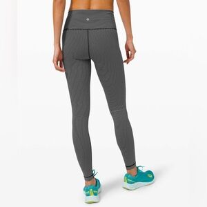 Lululemon Athletica Black and White Striped Leggings